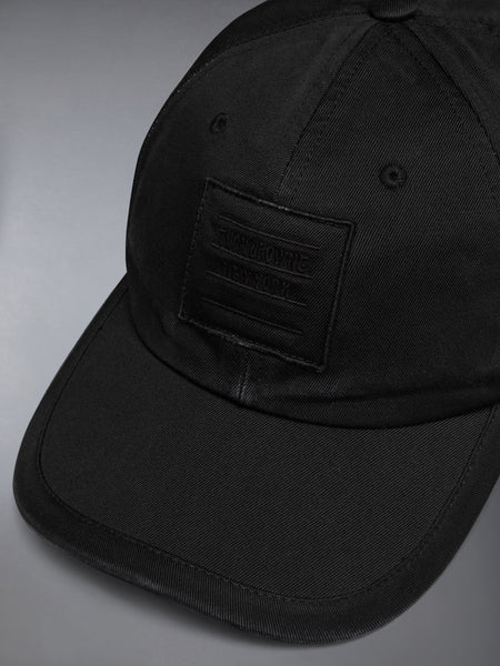 COTTON TWILL 6-PANEL BASEBALL CAP BLACK