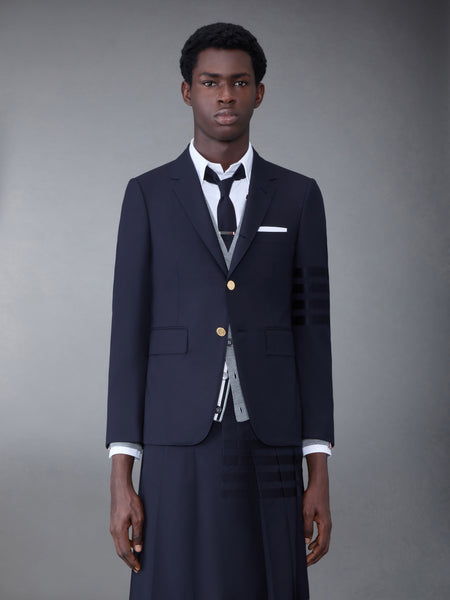 PLAIN WEAVE 4-BAR SPORTCOAT DARK BLUE