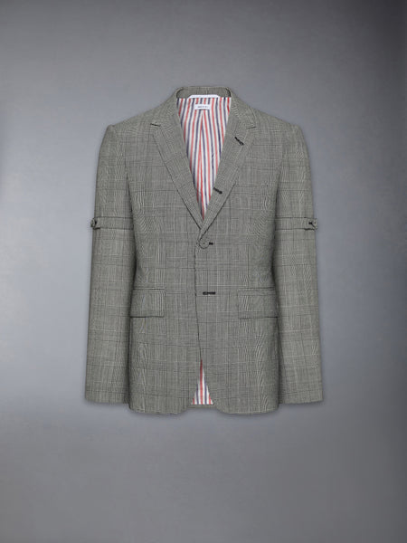 PRINCE OF WALES FRESCO WOOL SPORTCOAT WITH ARMBANDS BLK/WHT