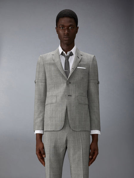 PRINCE OF WALES FRESCO WOOL SPORTCOAT WITH ARMBANDS BLK/WHT