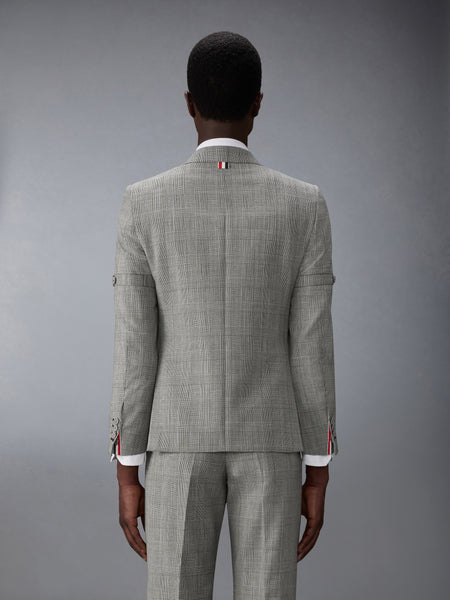 PRINCE OF WALES FRESCO WOOL SPORTCOAT WITH ARMBANDS BLK/WHT