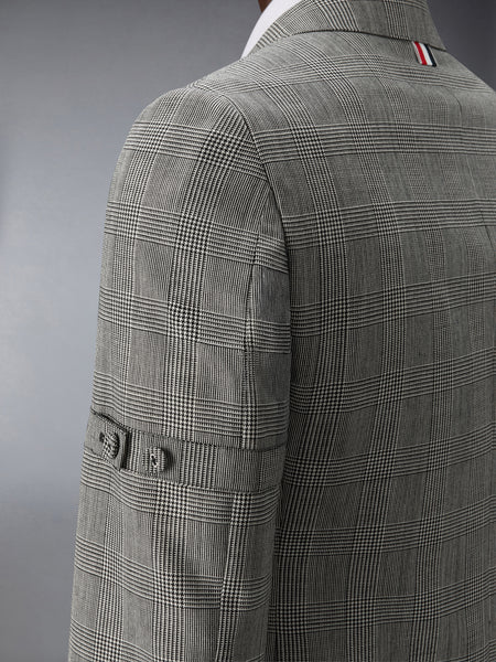 PRINCE OF WALES FRESCO WOOL SPORTCOAT WITH ARMBANDS BLK/WHT