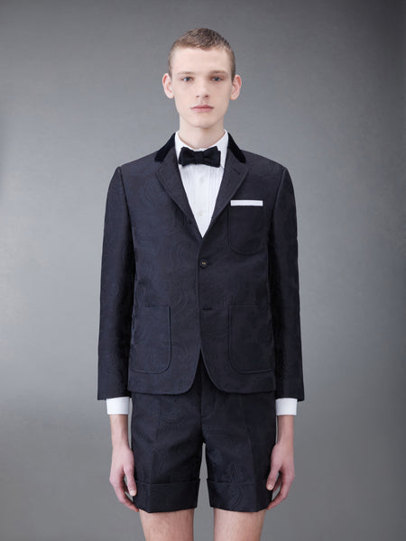 Paisley Jacquard Sack Sport Coat BLACK