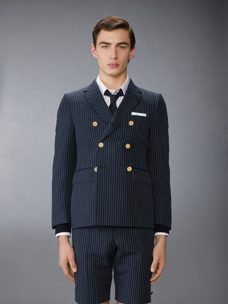 PINSTRIPE HIGH TWIST WOOL SPORTCOAT NAVY