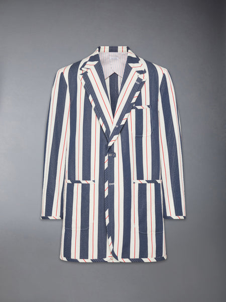 STRIPED SEERSUCKER OVERSIZED SPORTCOAT RWBWHT