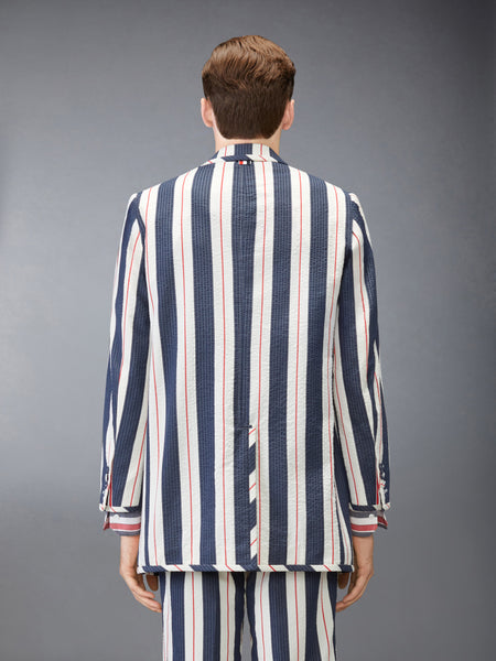 STRIPED SEERSUCKER OVERSIZED SPORTCOAT RWBWHT