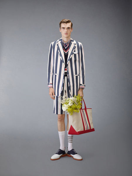 STRIPED SEERSUCKER OVERSIZED SPORTCOAT RWBWHT