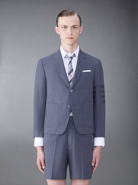 PLAIN WEAVE 4-BAR SACK SPORTCOAT DARK GREY
