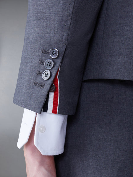 PLAIN WEAVE 4-BAR SACK SPORTCOAT DARK GREY