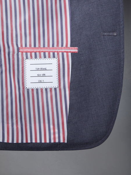PLAIN WEAVE 4-BAR SACK SPORTCOAT DARK GREY