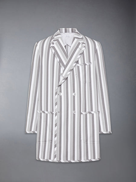 REPP STRIPE SEERSUCKER OVERSIZED SPORTCOAT MED GREY