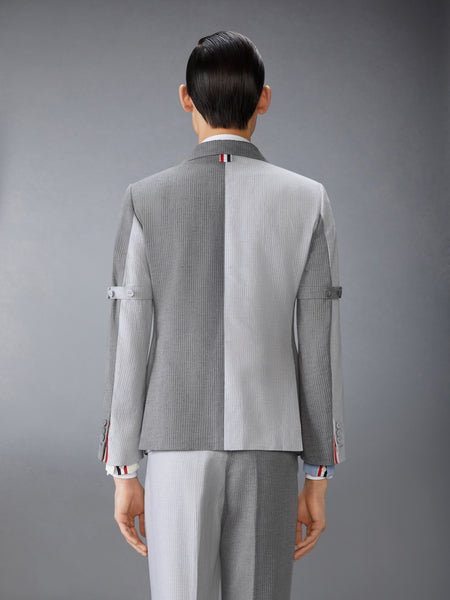 TONAL UNIVERSITY STRIPE LINEN COTTON SPORTCOAT LT GREY