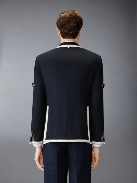ZIBELINE TENNIS EMBROIDERY SPORTCOAT WITH ARMBANDS NAVY