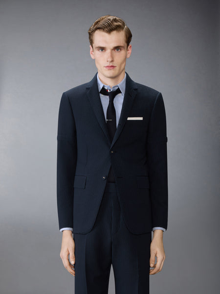 WOOL SEERSUCKER SPORTCOAT WITH ARMBANDS NAVY