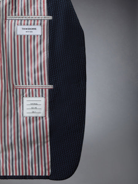 WOOL SEERSUCKER SPORTCOAT WITH ARMBANDS NAVY
