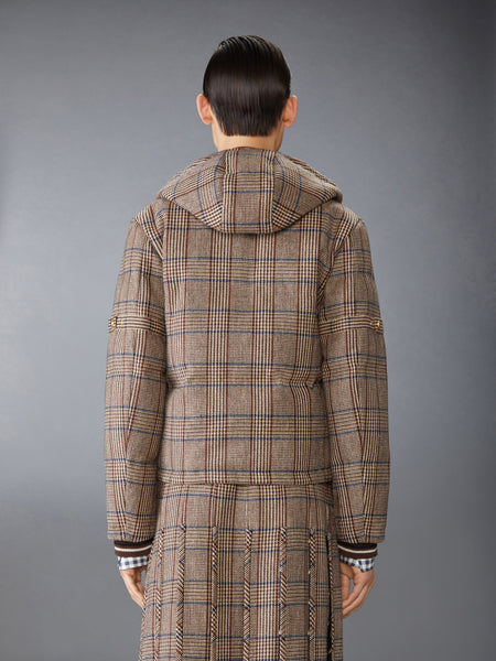 HUNTING TWEED 4-BAR DOWN FILL BOMBER JACKET DARK BROWN