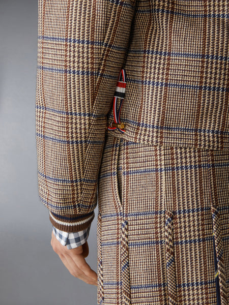 HUNTING TWEED 4-BAR DOWN FILL BOMBER JACKET DARK BROWN