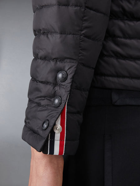 MATTE NYLON  4-BAR DOWN FILLED QUILTED JACKET BLACK