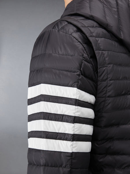 MATTE NYLON  4-BAR DOWN FILLED QUILTED JACKET BLACK