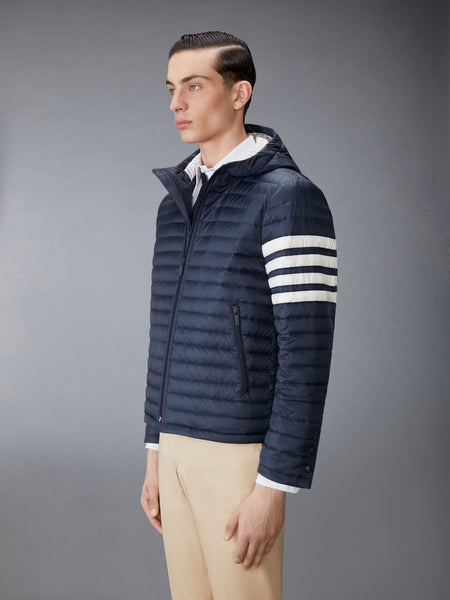 MATTE NYLON  4-BAR DOWN FILLED QUILTED JACKET NAVY