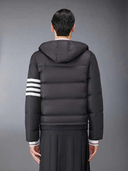 MATTE NYLON  4-BAR DOWN FILLED BOMBER BLACK