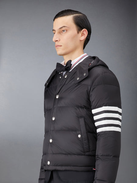 MATTE NYLON  4-BAR DOWN FILLED BOMBER BLACK