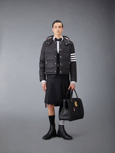 MATTE NYLON  4-BAR DOWN FILLED BOMBER BLACK