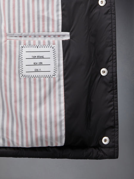 MATTE NYLON  4-BAR DOWN FILLED BOMBER BLACK