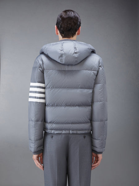 MATTE NYLON  4-BAR DOWN FILLED BOMBER MED GREY