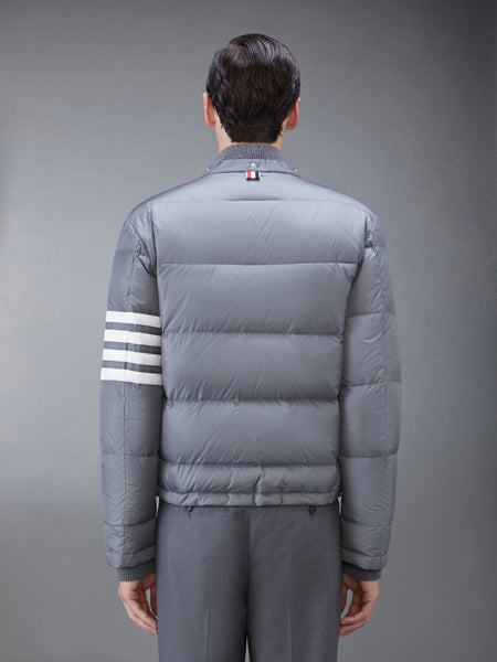 MATTE NYLON  4-BAR DOWN FILLED BOMBER MED GREY