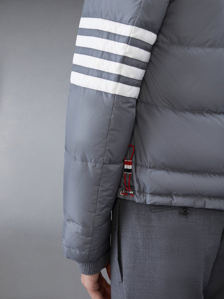 MATTE NYLON  4-BAR DOWN FILLED BOMBER MED GREY