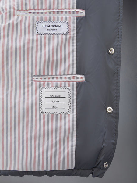 MATTE NYLON  4-BAR DOWN FILLED BOMBER MED GREY