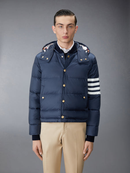 MATTE NYLON  4-BAR DOWN FILLED BOMBER NAVY