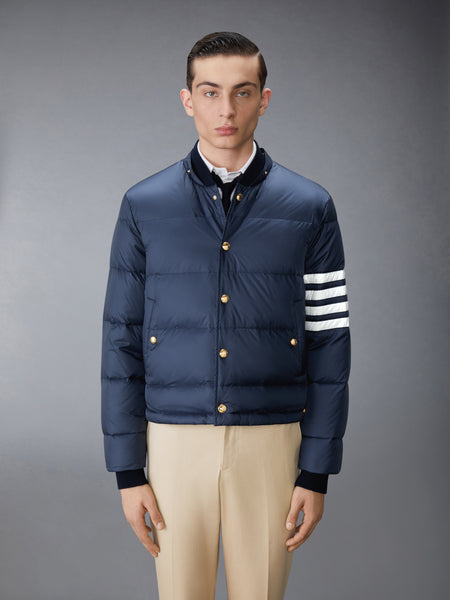 MATTE NYLON  4-BAR DOWN FILLED BOMBER NAVY