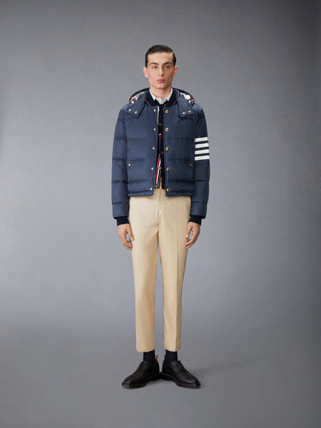MATTE NYLON  4-BAR DOWN FILLED BOMBER NAVY