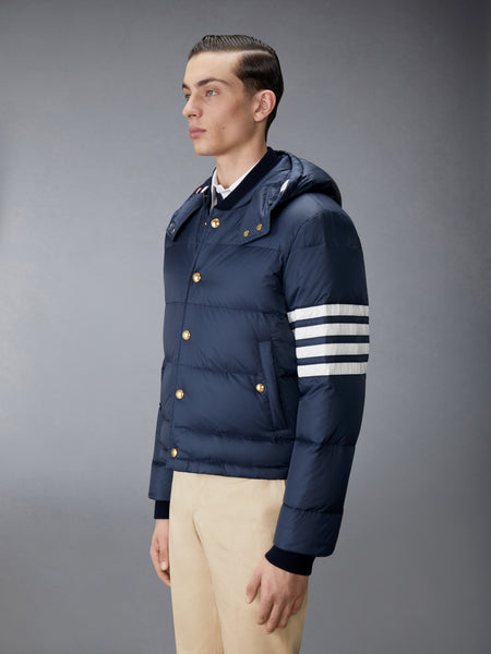 MATTE NYLON  4-BAR DOWN FILLED BOMBER NAVY