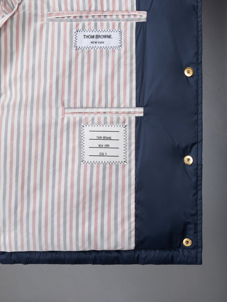 MATTE NYLON  4-BAR DOWN FILLED BOMBER NAVY
