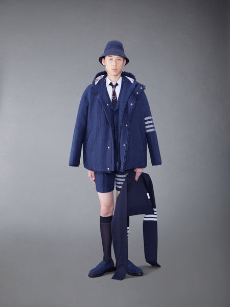 TWEED FRAY 4-BAR CROPPED FOOTBALL PARKA NAVY