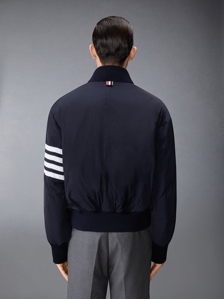 POLY TWILL 4-BAR OVERSIZED KNIT DOWN BLOUSON JACKET NAVY