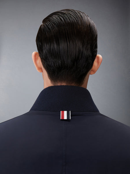 POLY TWILL 4-BAR OVERSIZED KNIT DOWN BLOUSON JACKET NAVY