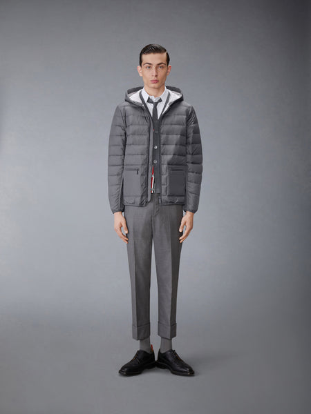 ULTRA LIGHT NYLON DOWN FILL HOOD JACKET DARK GREY