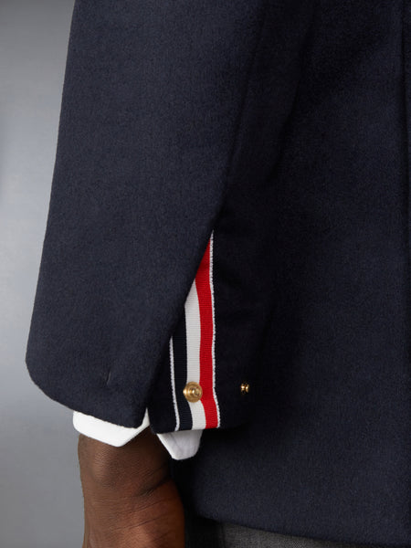 JACKET WEIGHT CASHMERE LIGHT WEIGHT DOWN FILL ELONGATED SACK SPORT COAT NAVY