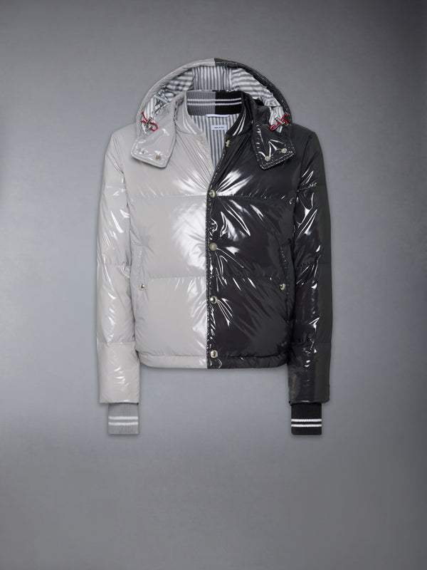 FUNMIX GLOSSY TECH DOWN FILL DETACHABLE HOOD BOMBER - featured image