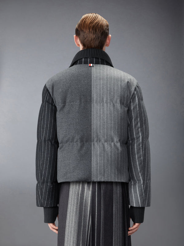 FLANNEL CHALK STRIPE DOWN FILLED JACKET - image 2