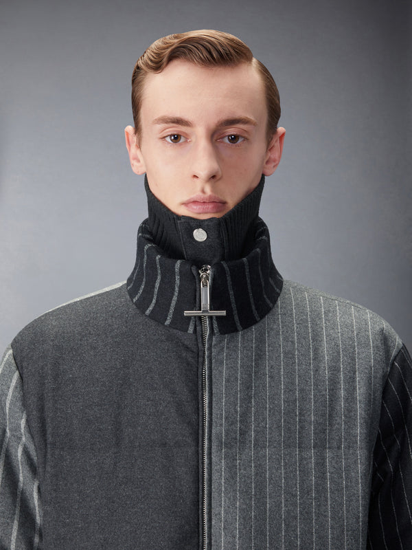 FLANNEL CHALK STRIPE DOWN FILLED JACKET - image 5