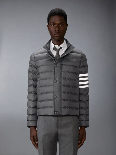 SHINY RIPSTOP LIGHTWEIGHT DOWN FILLED 4-BAR JACKET DARK GREY