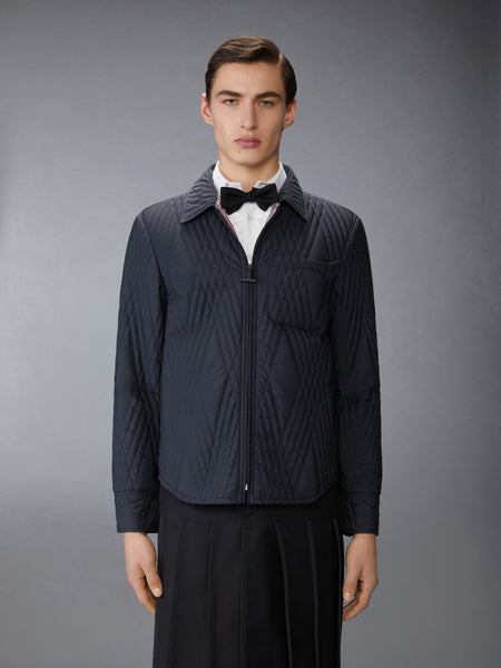 POLY TWILL ECO FILLED QUILTED OVERSIZE SHIRT BLACK