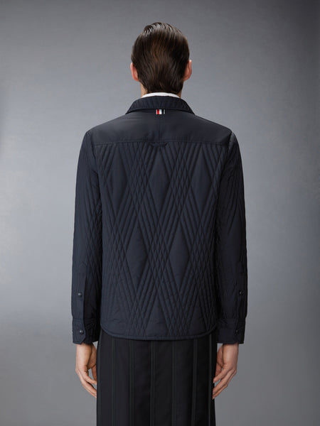 POLY TWILL ECO FILLED QUILTED OVERSIZE SHIRT BLACK
