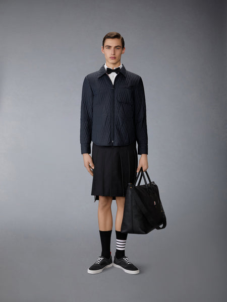 POLY TWILL ECO FILLED QUILTED OVERSIZE SHIRT BLACK