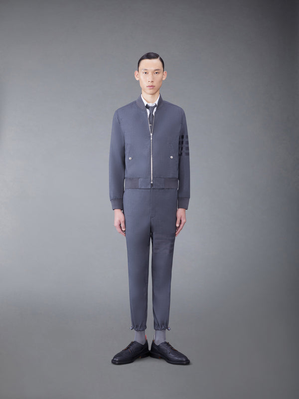 PLAIN WEAVE 4-BAR KNIT RIB BLOUSON JACKET - image 3
